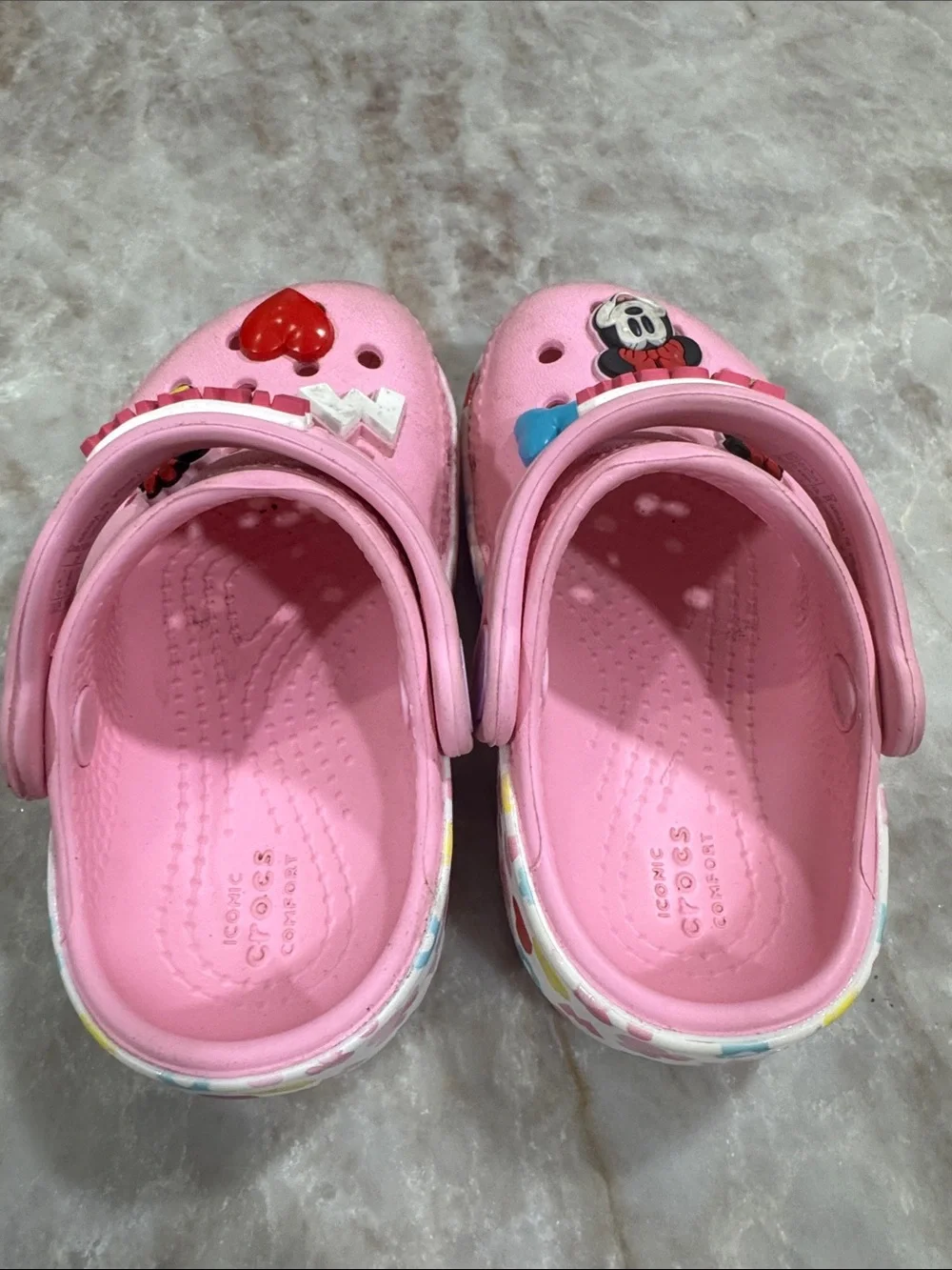 CROCS Pink Minnie Mouse Kids Clog Sandals with Charms